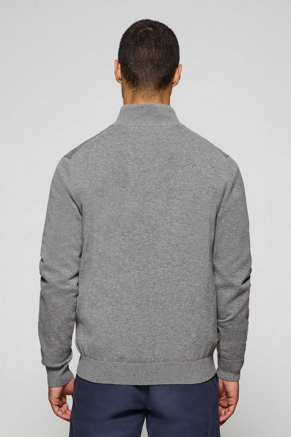 Jersey gris vigoré de punto con cremallera y logo bordado Rigby Go - Image 4