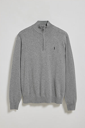 Jersey gris vigoré de punto con cremallera y logo bordado Rigby Go - Image 9