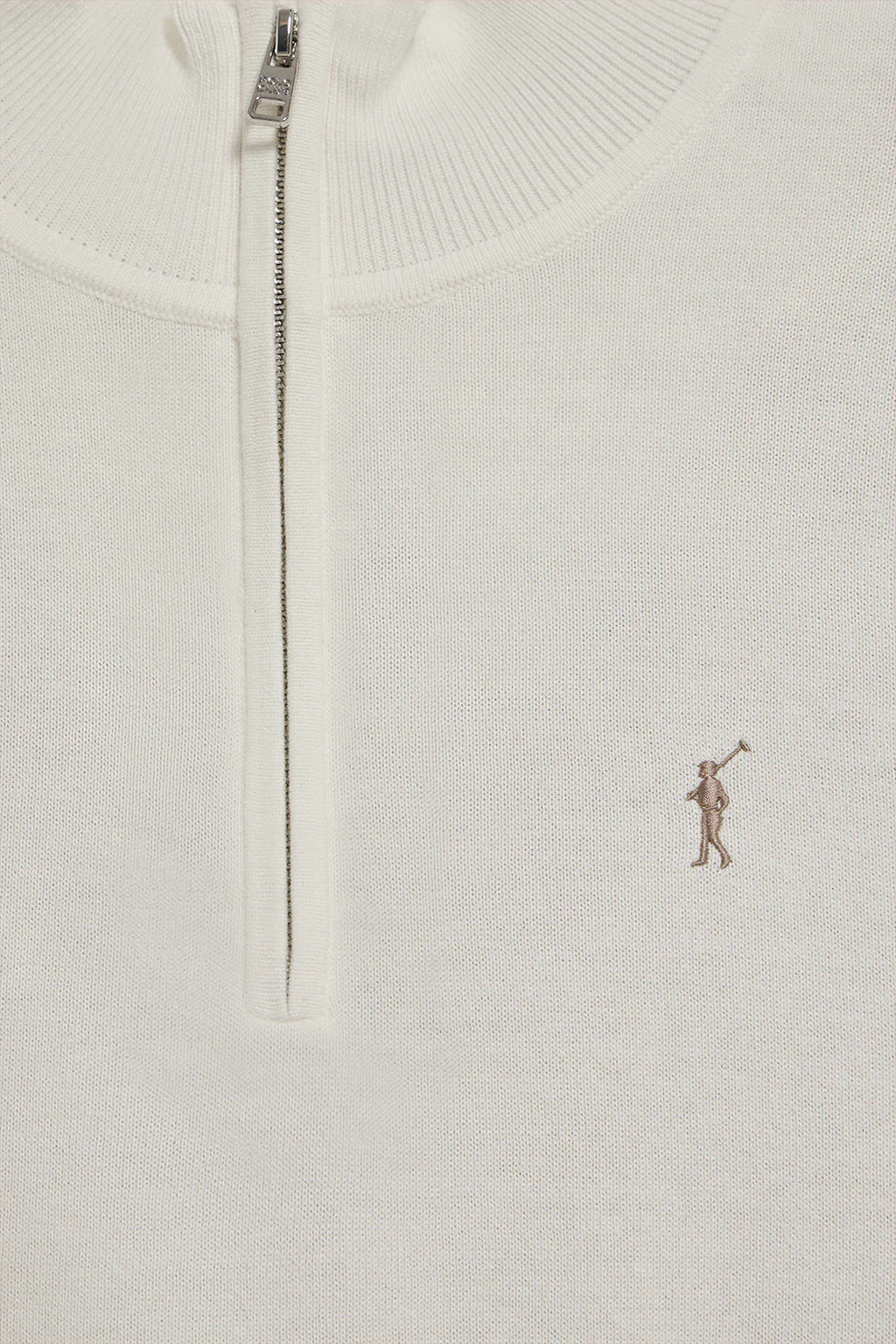Jersey beige de punto con media cremallera y bordado Rigby Go - Image 9