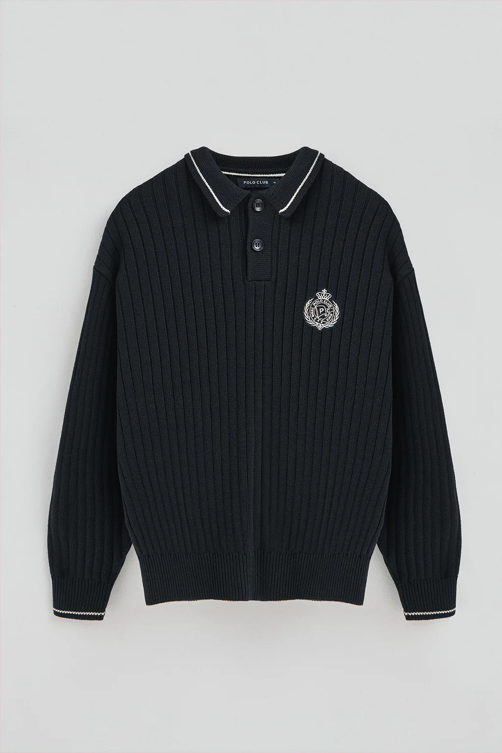 Jersey azul marino de cuello polo y parche náutico Polo Club - Image 6