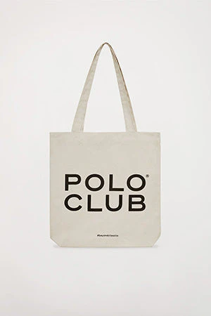 Tote bag beige con logo Polo Club - Image 5