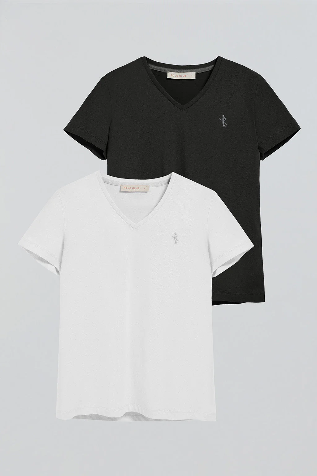 Pack de dos camisetas negra y blanca de escote en pico y bordado Rigby Best
