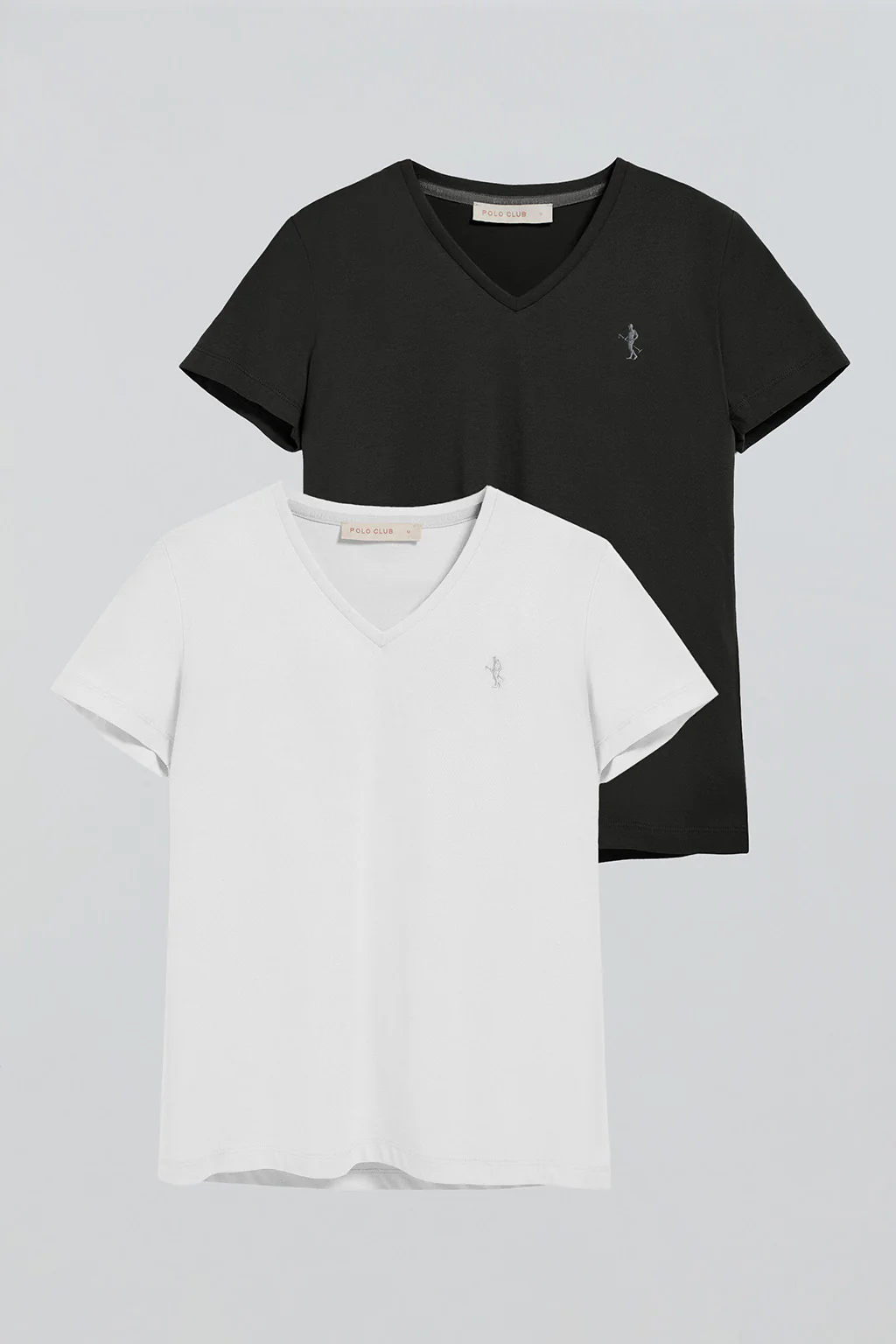 Pack de dos camisetas negra y blanca de escote en pico y bordado Rigby Best - Image 12