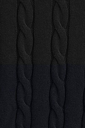 Pack hombre de dos jerseis azul marino y negro de punto trenzado en algodón con bordado Rigby Go - Image 10