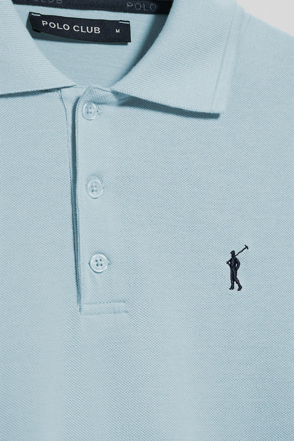 Pack de tres polos de tres botones azul marino, azul claro e índigo  con logo Rigby Go - Image 4