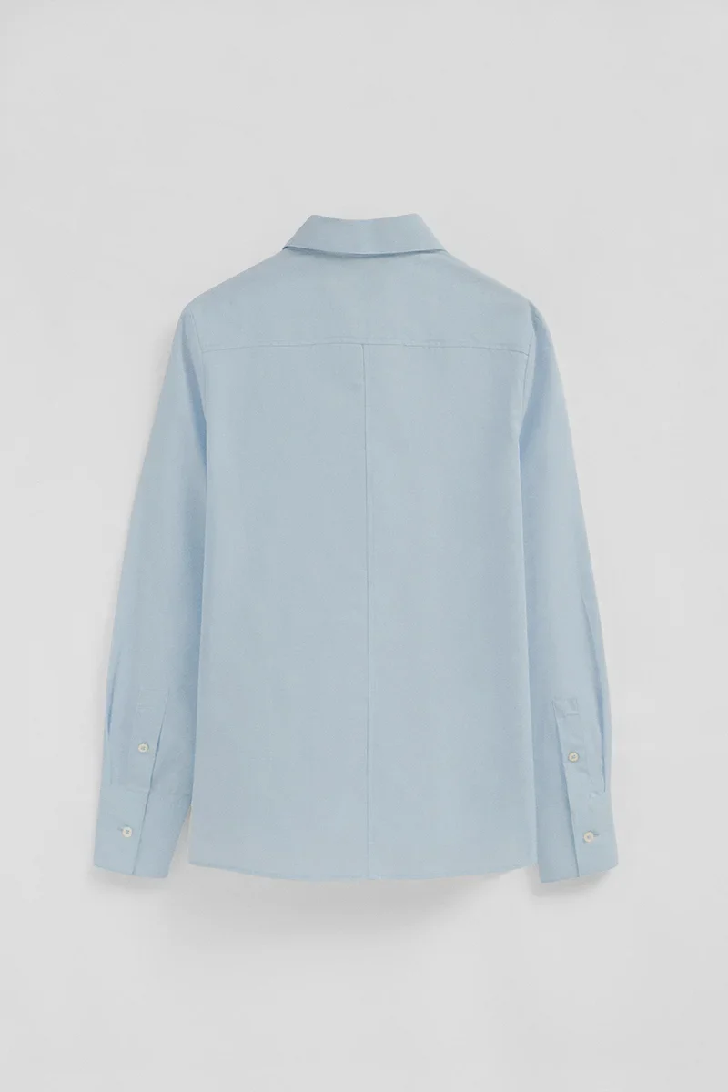 Pack mujer de dos camisas en blanco y azul claro con corte slim y bordado Rigby Go - Image 7
