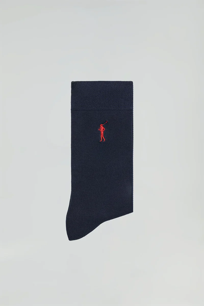 Pack hombre de dos pares de calcetines azul marino con logo Rigby Go - Image 3