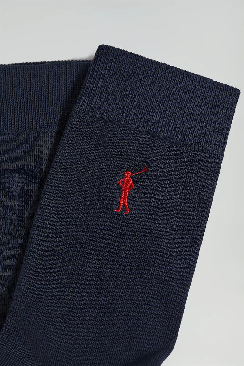 Pack hombre de dos pares de calcetines azul marino con logo Rigby Go - Image 4