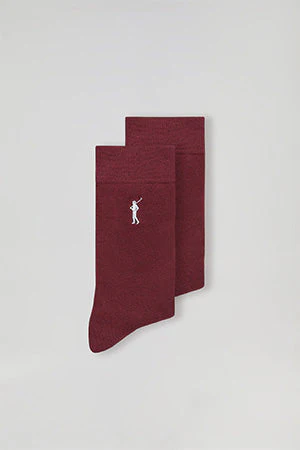 Pack de dos pares de calcetines granates con logo Rigby Go - Image 7