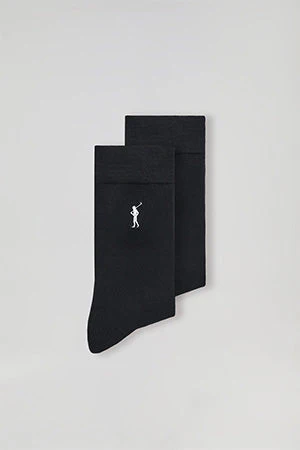 Pack de dos pares de calcetines negros con logo Rigby Go - Image 7