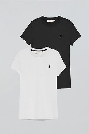 Pack de dos camisetas negra y blanca de manga corta con logo bordado Rigby Go - Image 9