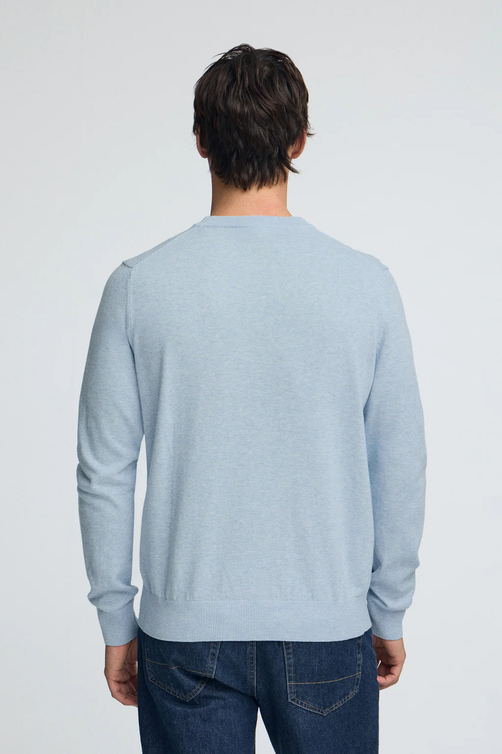 Pack hombre de dos jerseis azul marino y azul claro vigoré de algodón con cuello redondo y bordado Rigby Go - Image 5