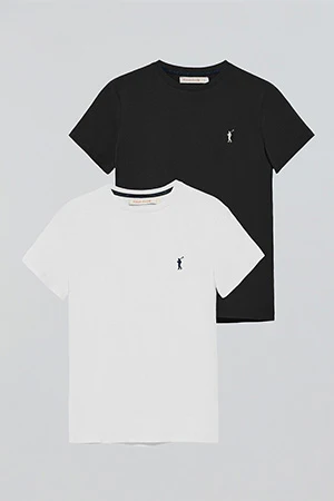 Pack mujer de dos camisetas negra y blanca de manga corta con logo bordado Rigby Go - Image 9