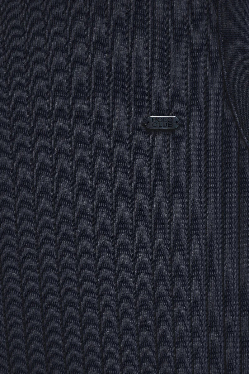 Pack mujer de dos camisetas sin mangas azul marino y blanca de canalé con logo Polo Club - Image 6