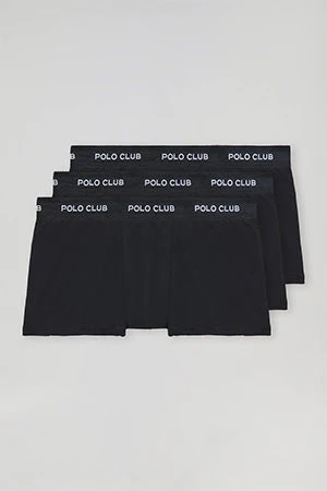 Pack de tres boxers negros con logotipo Polo Club - Image 5