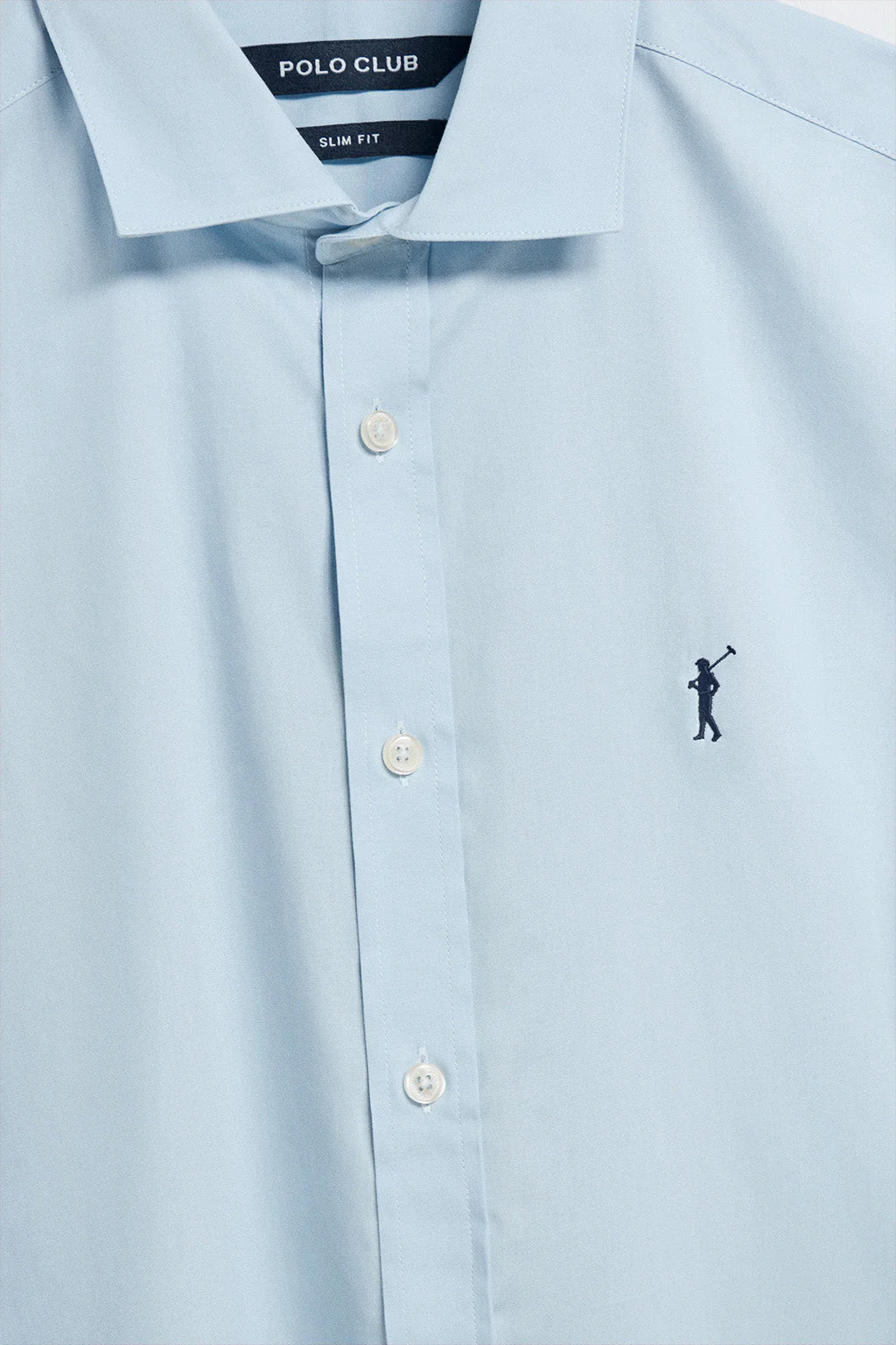 Pack de tres camisas slim en azul marino, blanca y azul celeste con logo Rigby Go - Image 6