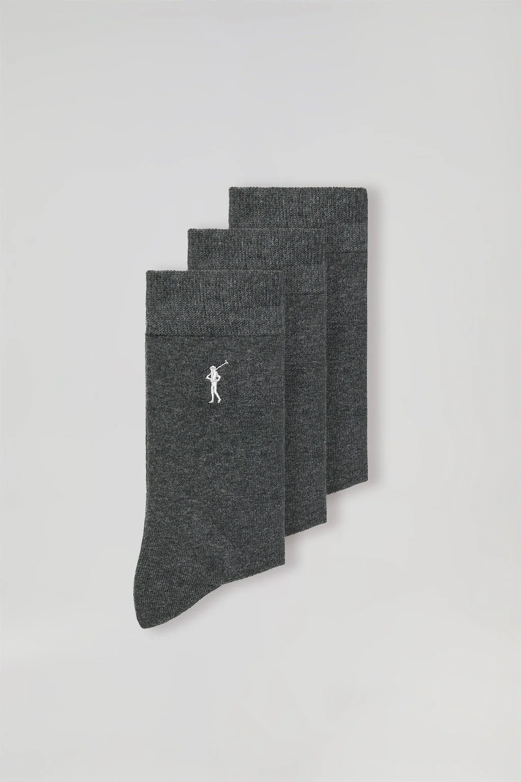 Pack de tres pares de calcetines gris oscuro con logo Rigby Go - Image 6