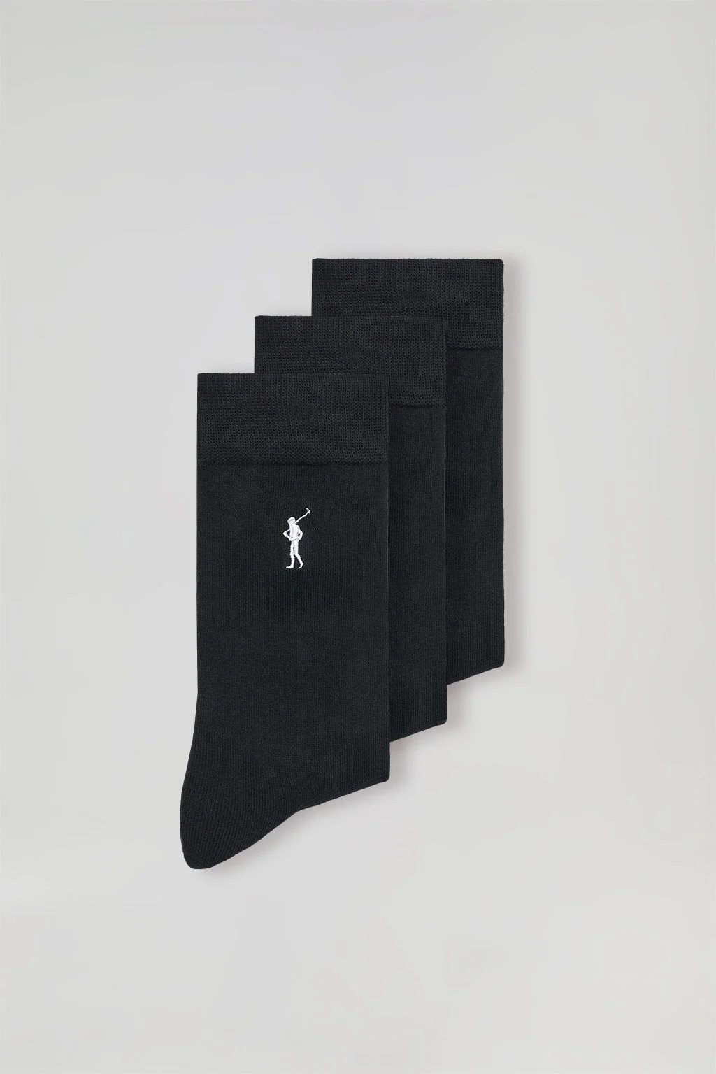 Pack de tres pares de calcetines negros con logo Rigby Go - Image 6
