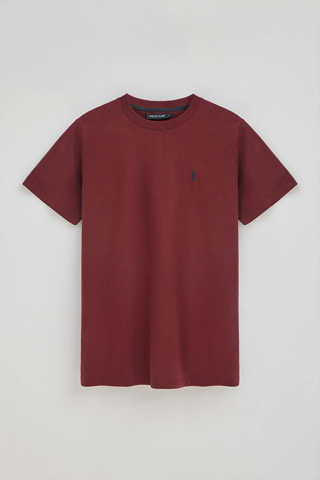 Pack hombre de tres camisetas en blanco, granate y negro con cuello redondo y bordado Rigby Go - Image 2