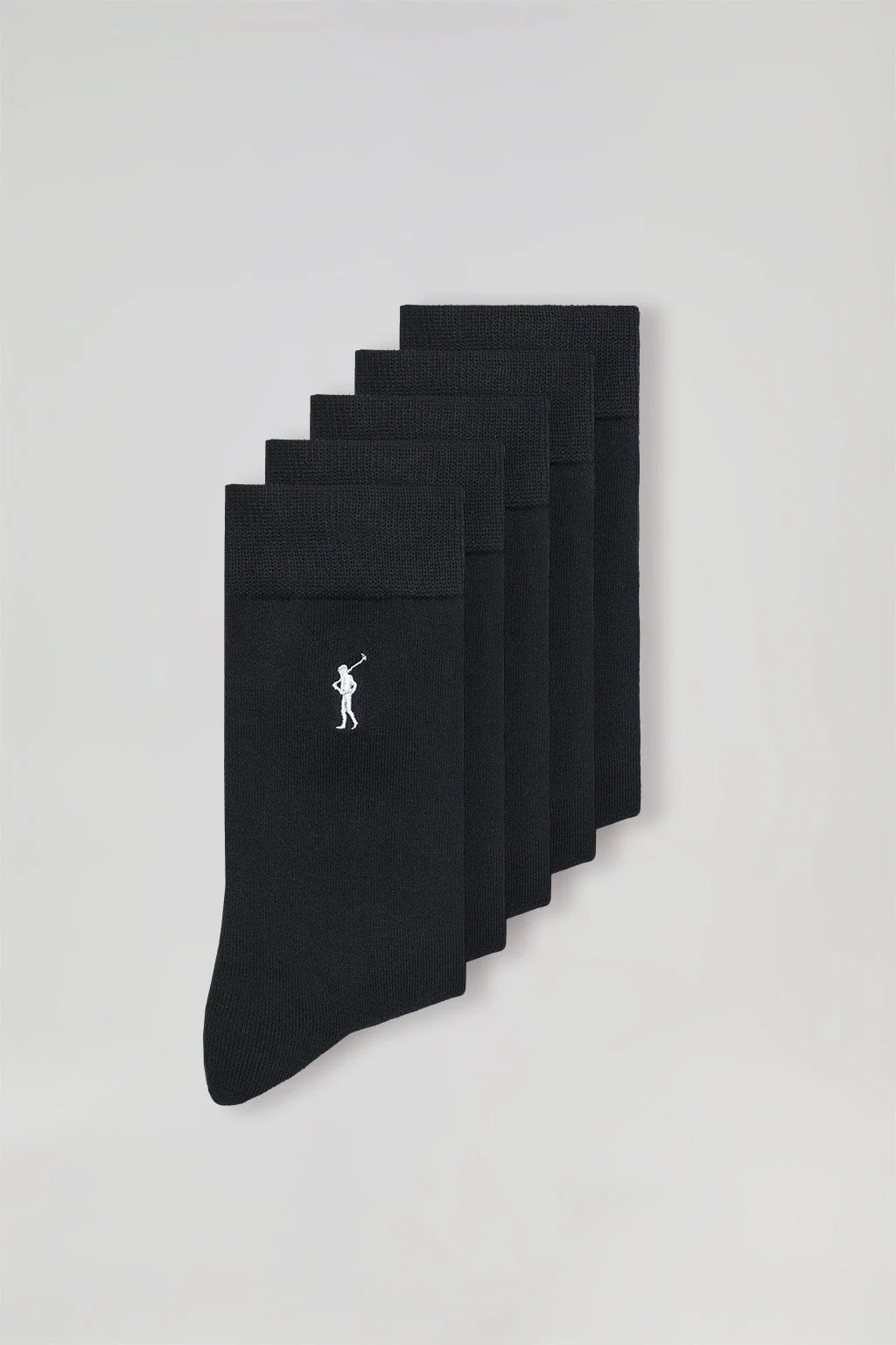 Pack de cinco pares de calcetines negros con logo Rigby Go - Image 6