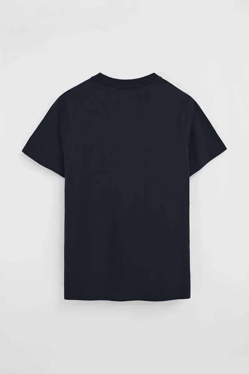 Pack hombre de cinco camisetas azul marino, gris vigoré, blanca, azul denim y azul royal de manga corta y bordado Rigby Go - Image 16