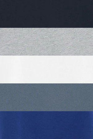 Pack hombre de cinco camisetas azul marino, gris vigoré, blanca, azul denim y azul royal de manga corta y bordado Rigby Go - Image 19