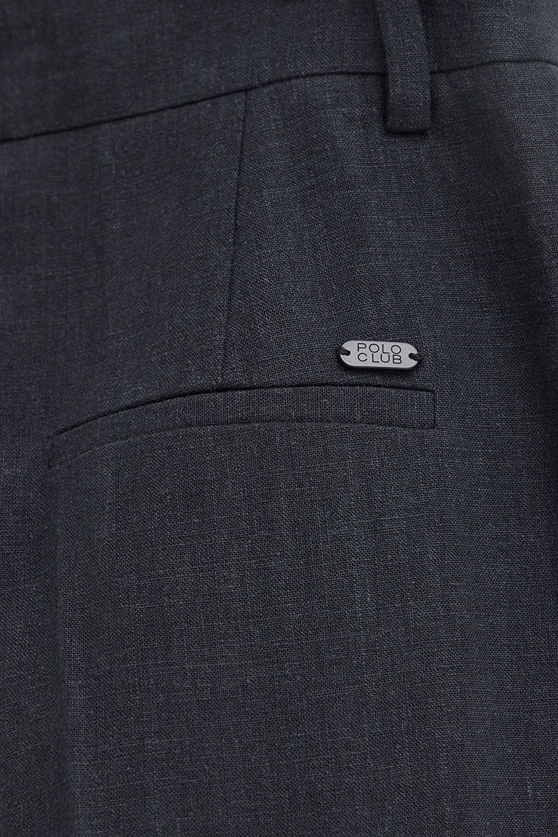 Pantalón Alice de lino azul marino de corte relajado con logo Polo Club - Image 7