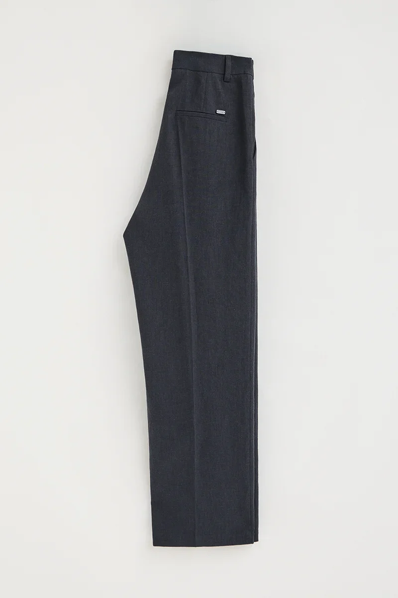 Pantalón Alice de lino azul marino de corte relajado con logo Polo Club - Image 8