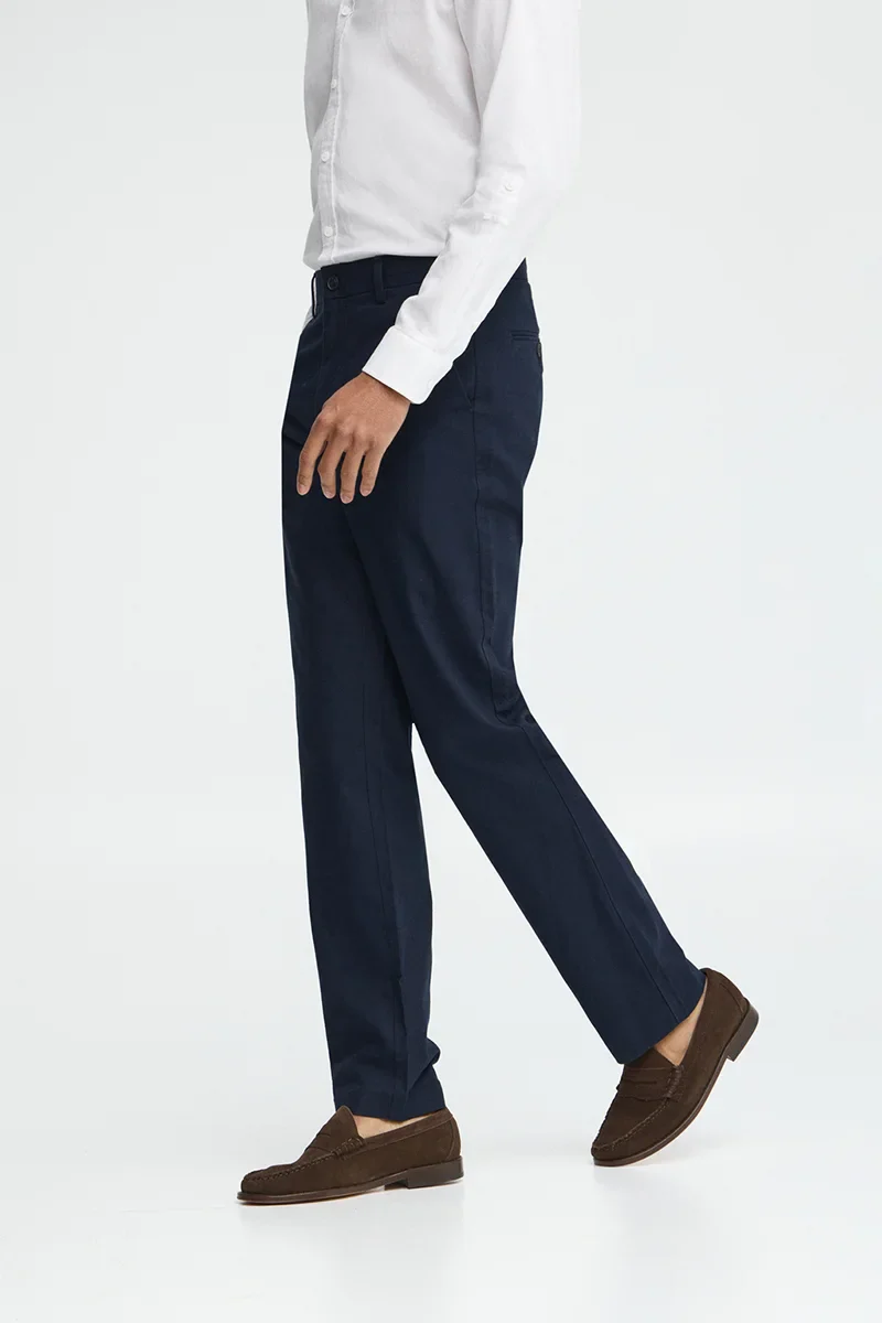 Pantalón cotolino Belami azul marino de corte regular y logo Polo Club - Image 4