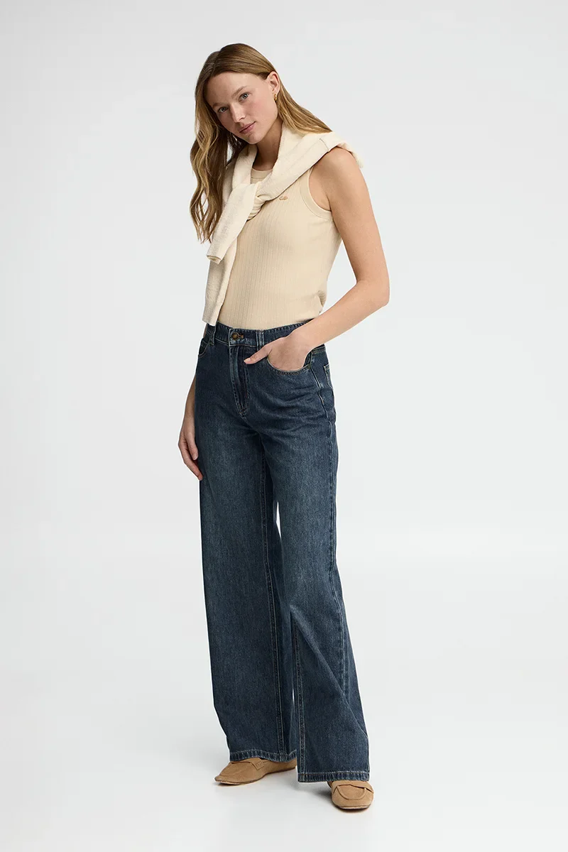 Pantalón vaquero azul medio de corte holgado Polo Club