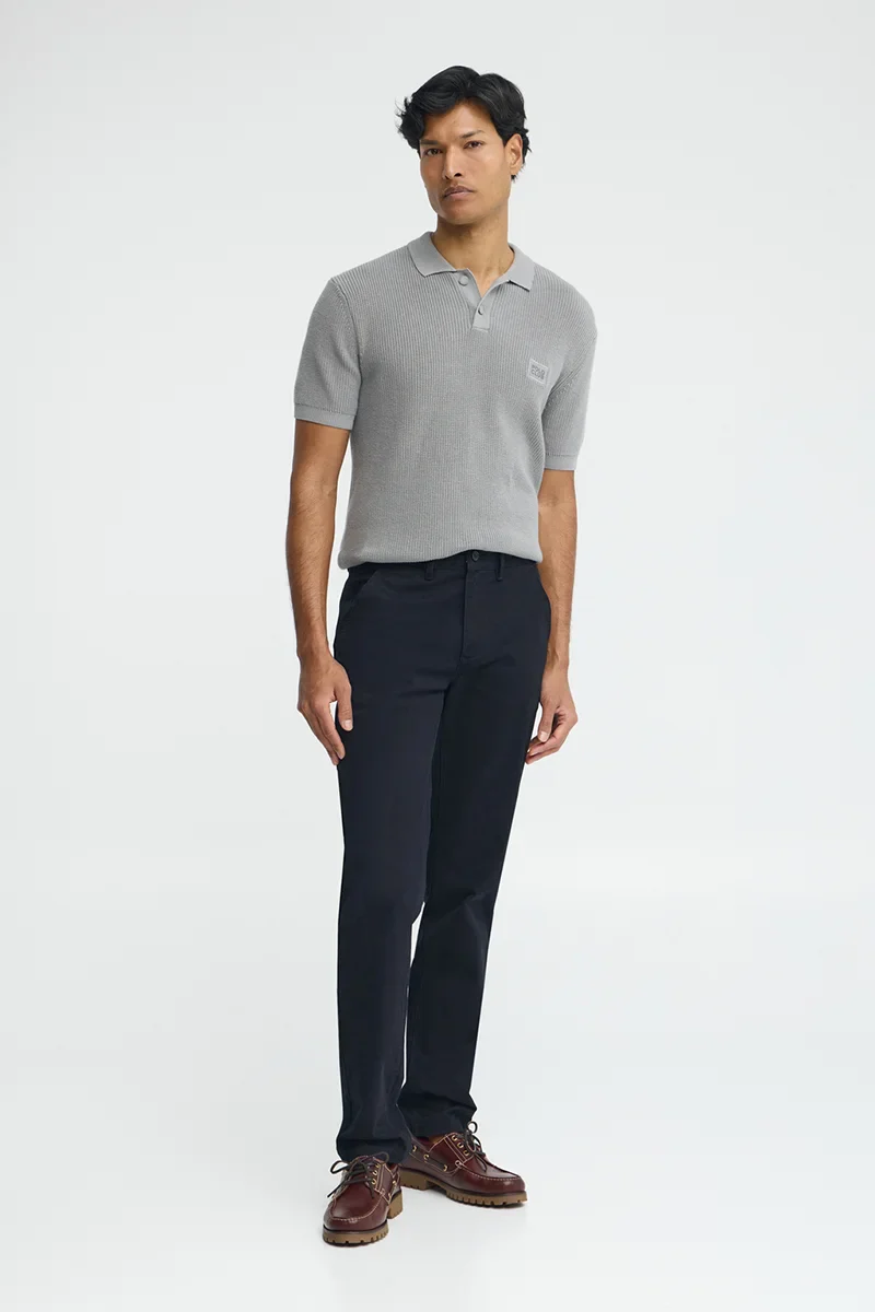 Pantalón chino azul marino slim con logo Polo Club
