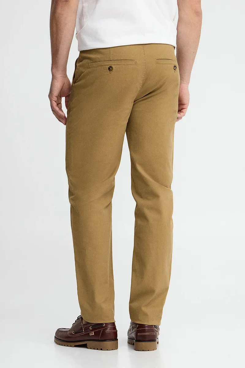 Pantalón chino camel slim con logo Polo Club - Image 5