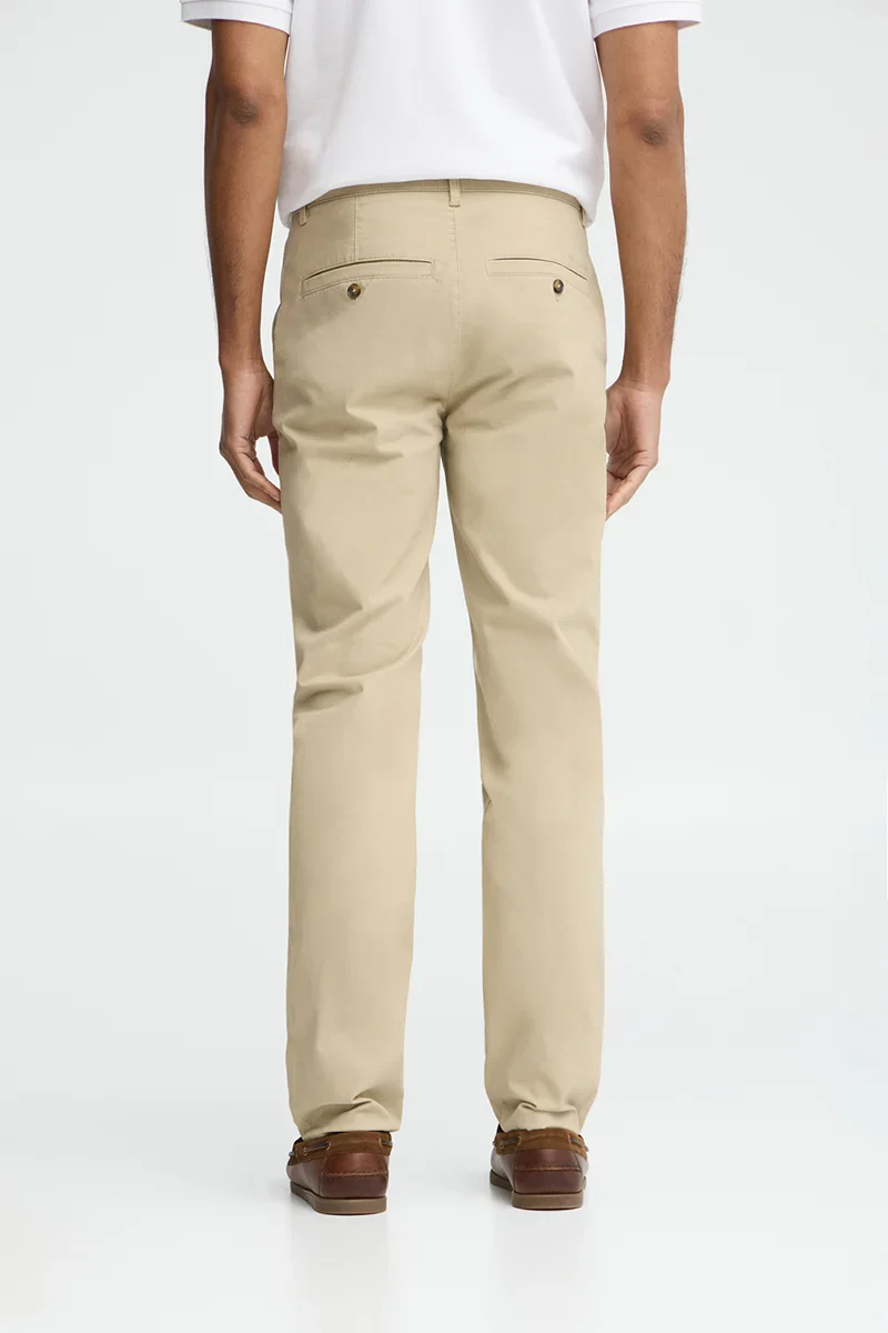Pantalón chino color crema slim con logo Polo Club - Image 5