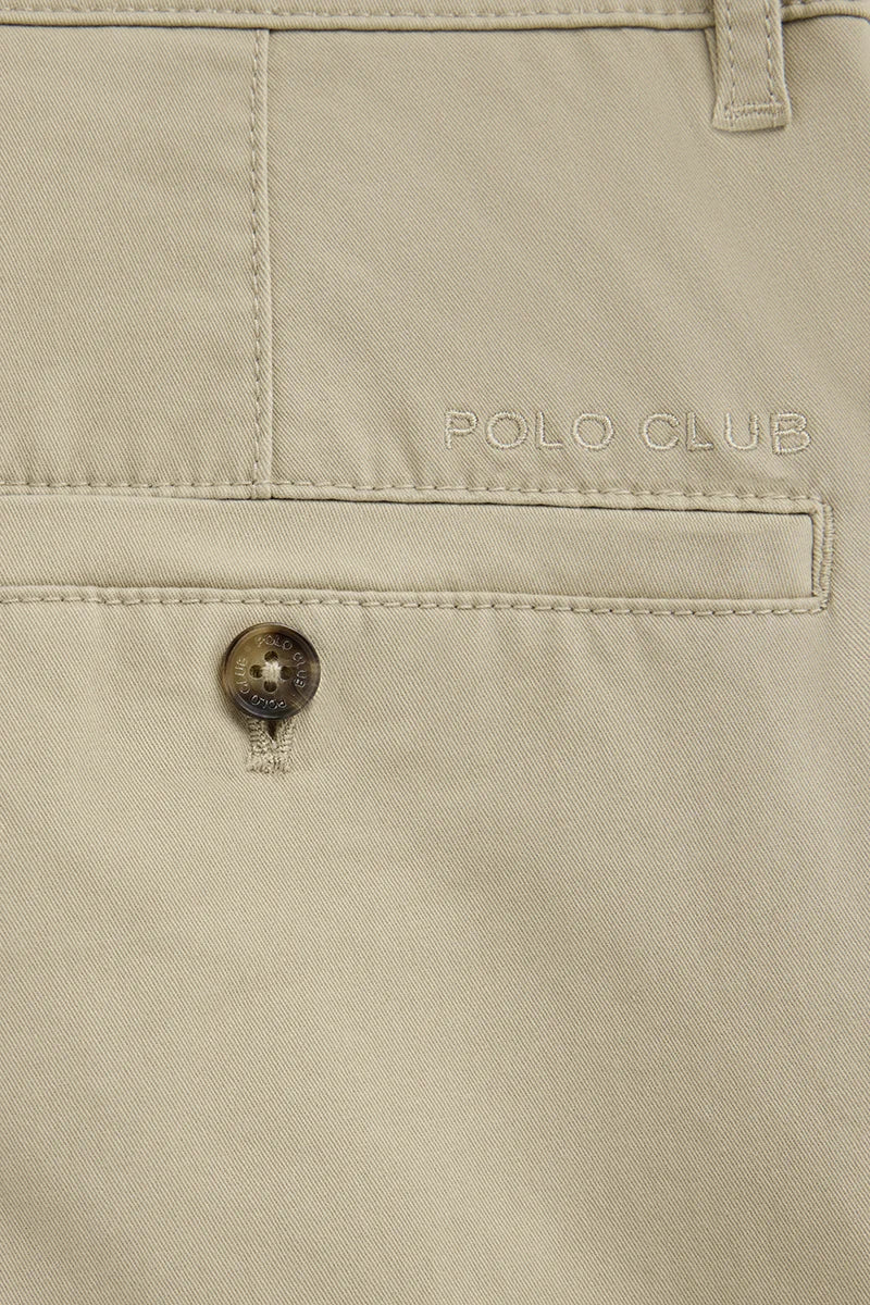 Pantalón chino color crema slim con logo Polo Club - Image 9