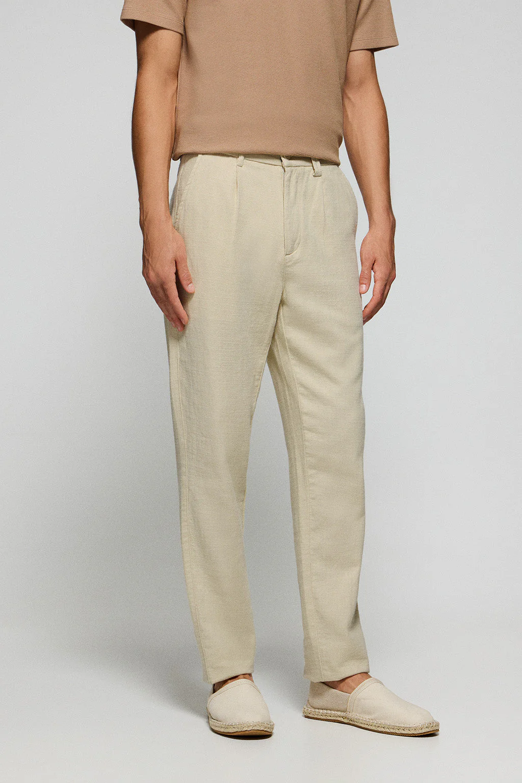 Pantalón Cuba de lino y algodón color arena con detalles bordados Polo Club - Image 3