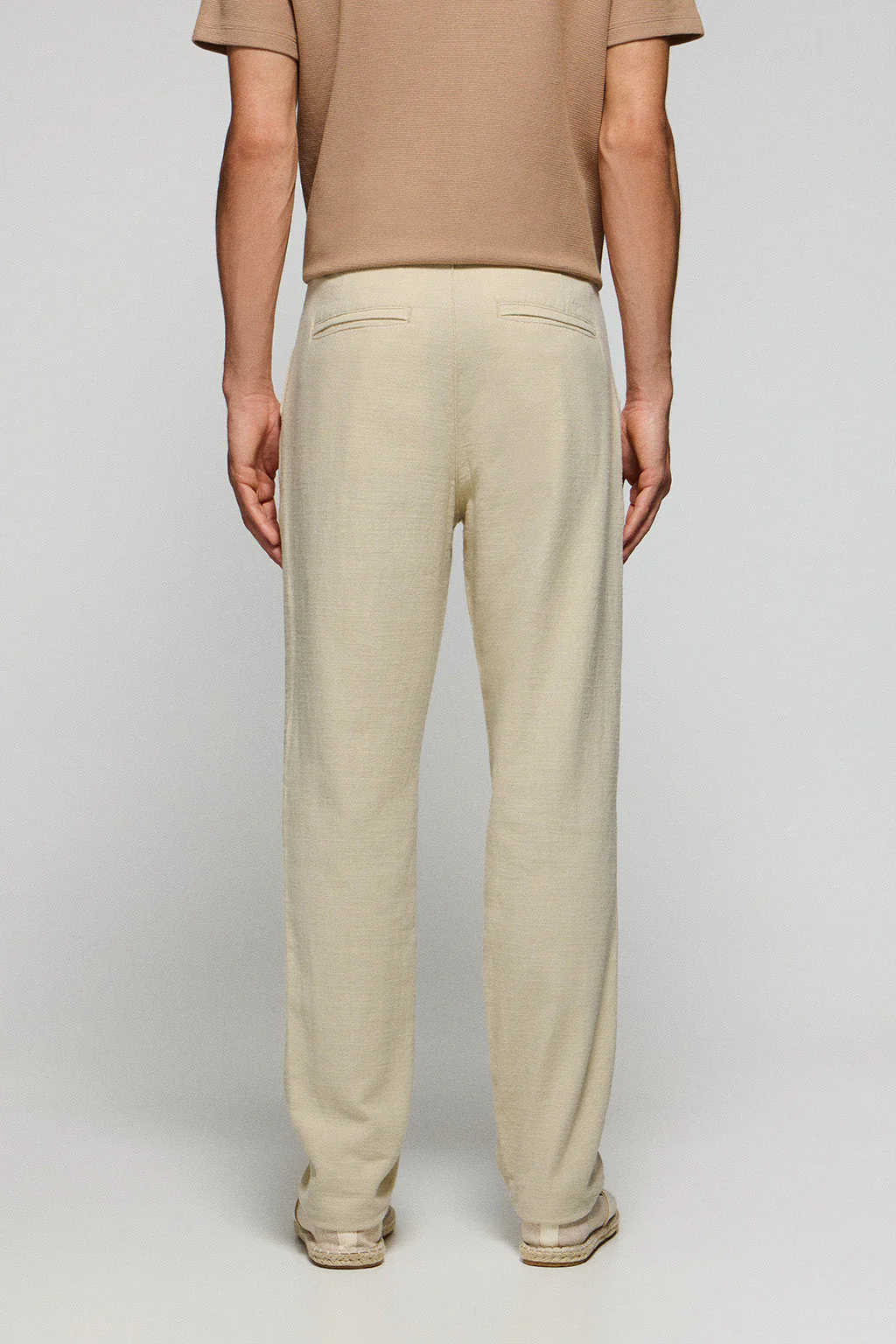 Pantalón Cuba de lino y algodón color arena con detalles bordados Polo Club - Image 4
