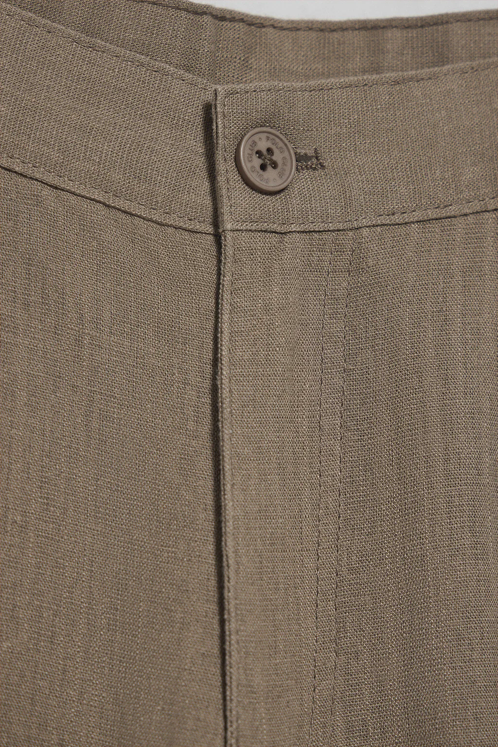 Pantalón color taupe Deia de algodón y lino con detalles Polo Club - Image 7