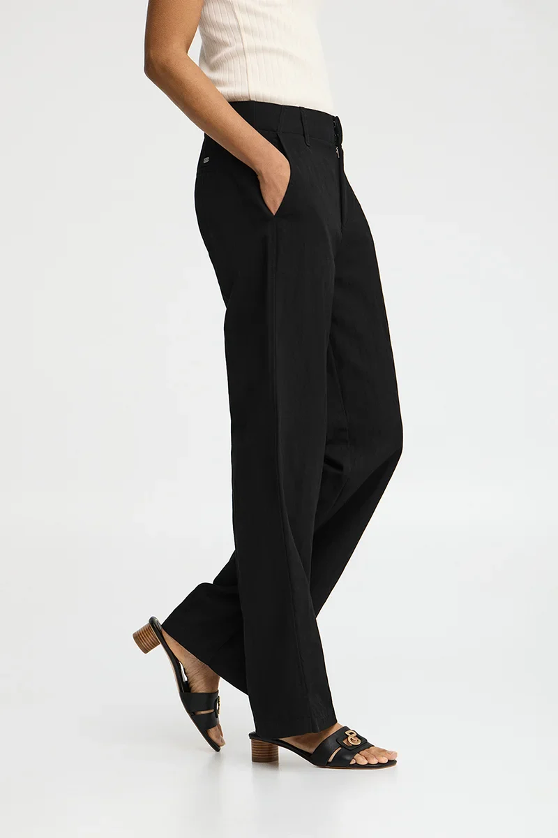 Pantalón negro de corte recto con logo Polo Club - Image 3