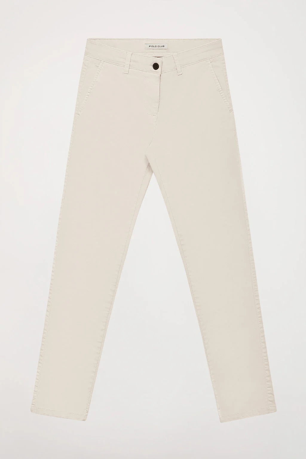 Pantalón chino Slim fit ecru con detalle Polo Club - Image 5
