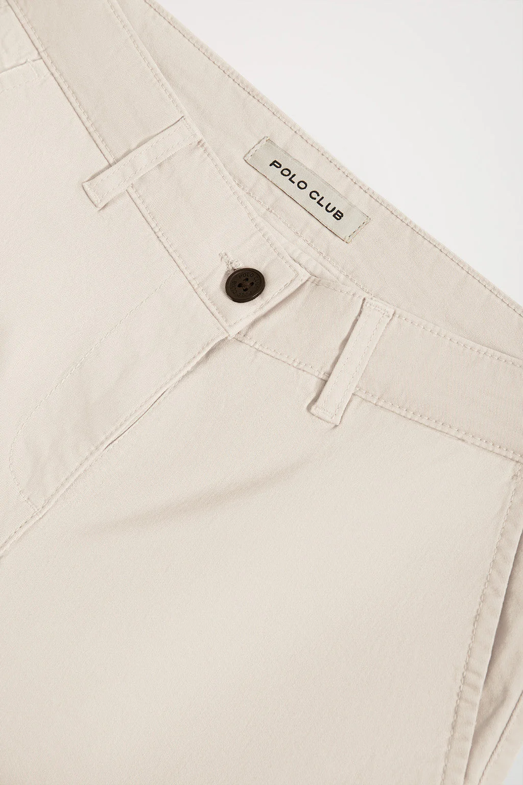 Pantalón chino Slim fit ecru con detalle Polo Club - Image 6