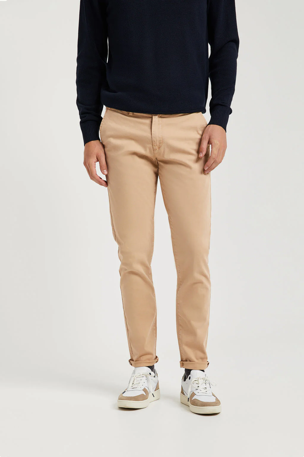 Pantalón chino arena de algodón elástico con detalles Polo Club - Image 3