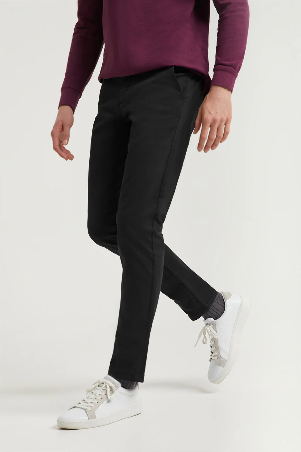 Pantalón chino gris oscuro de algodón elástico con detalles Polo Club - Image 3