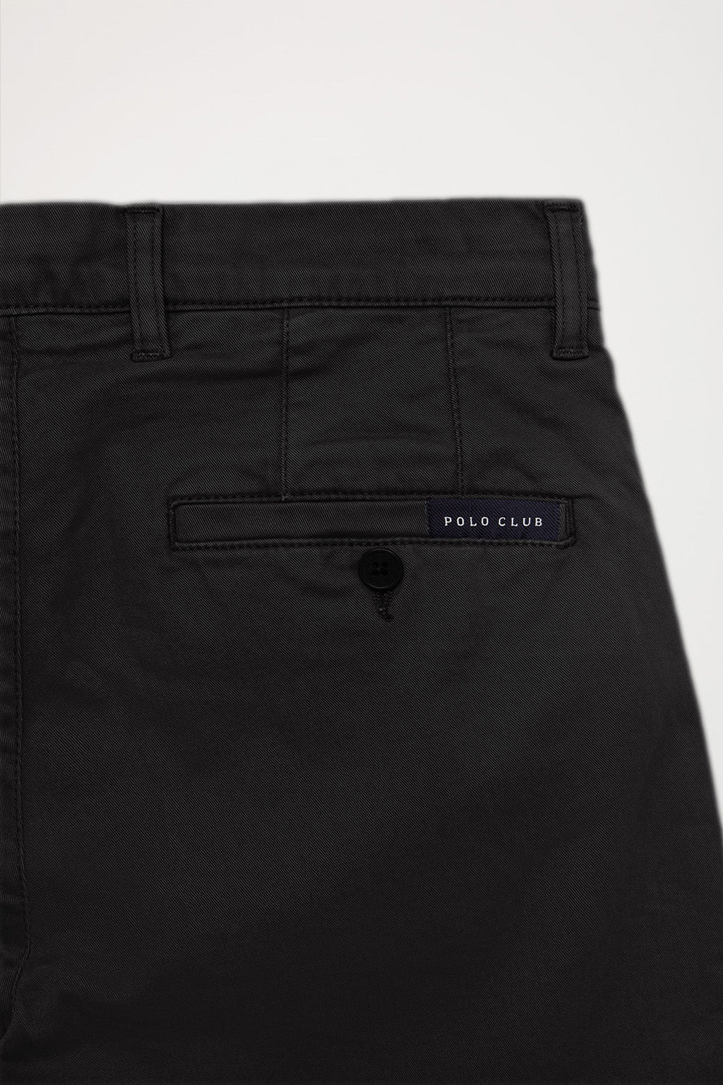 Pantalón chino gris oscuro de algodón elástico con detalles Polo Club - Image 8