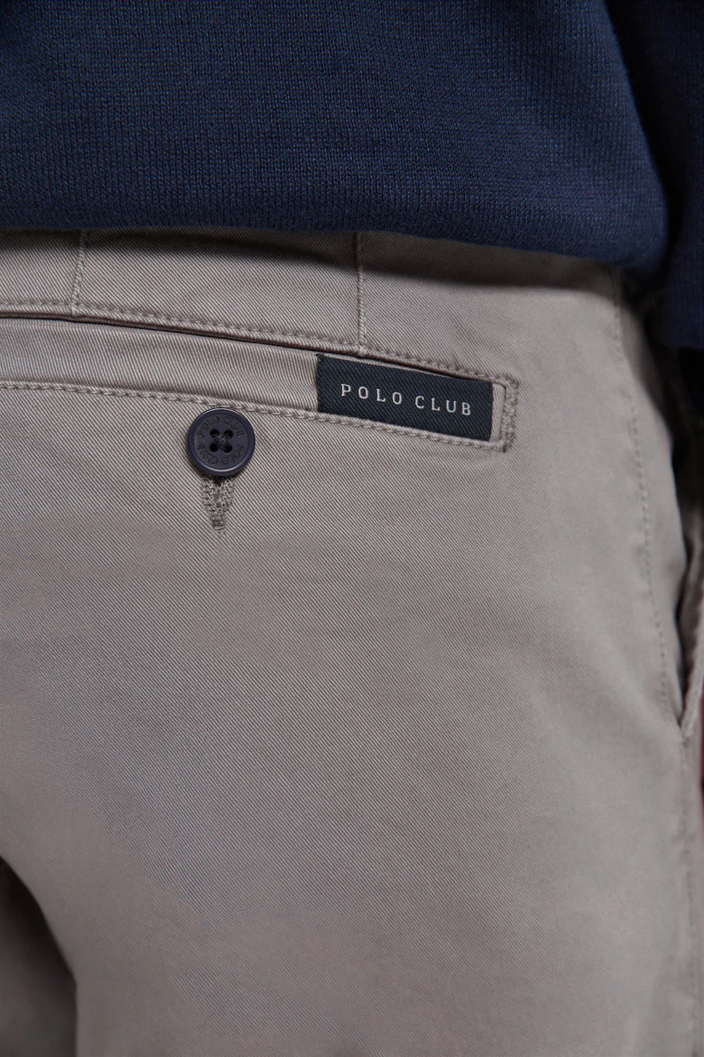 Pantalón chino gris de algodón elástico con detalles Polo Club - Image 2