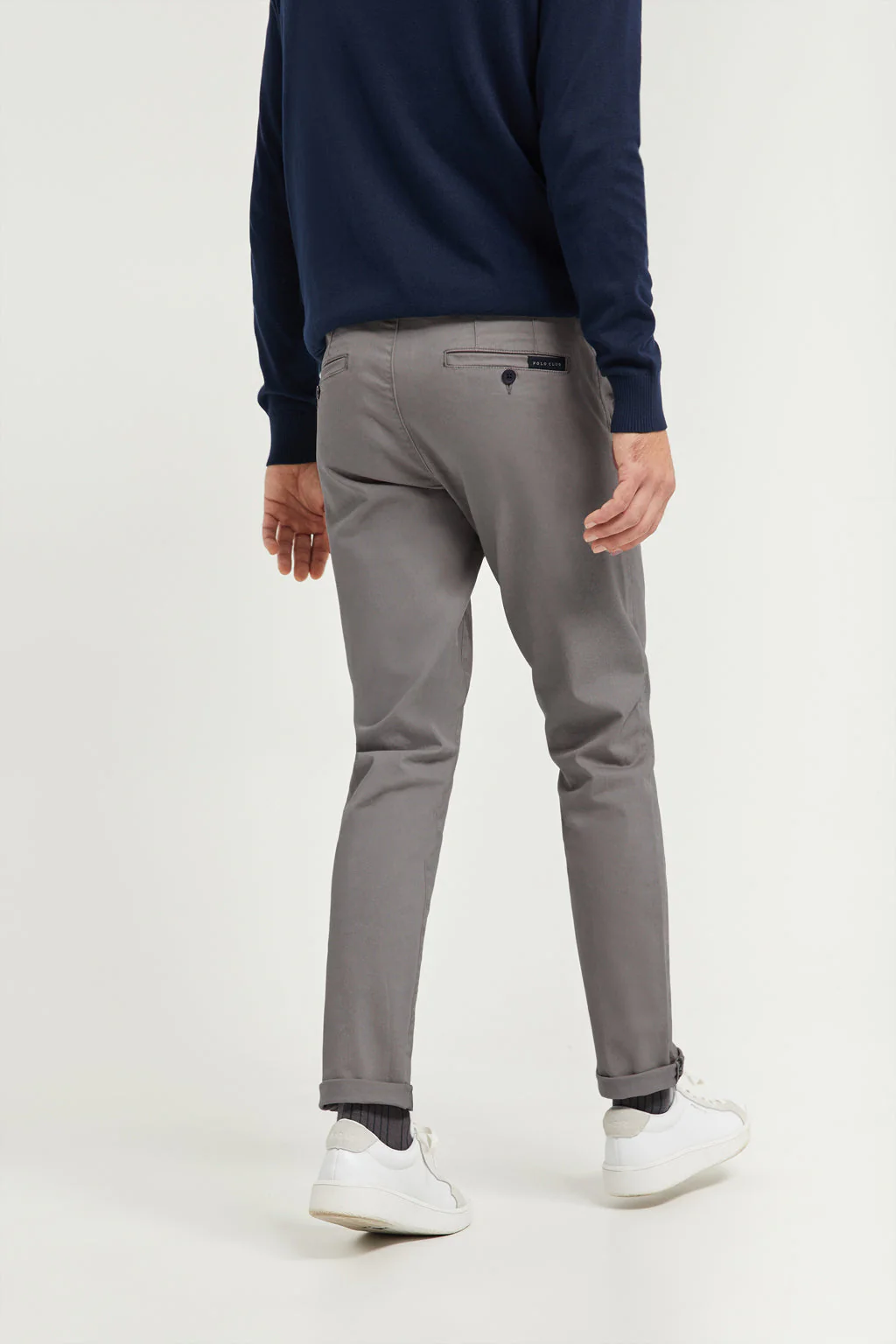 Pantalón chino gris de algodón elástico con detalles Polo Club - Image 5