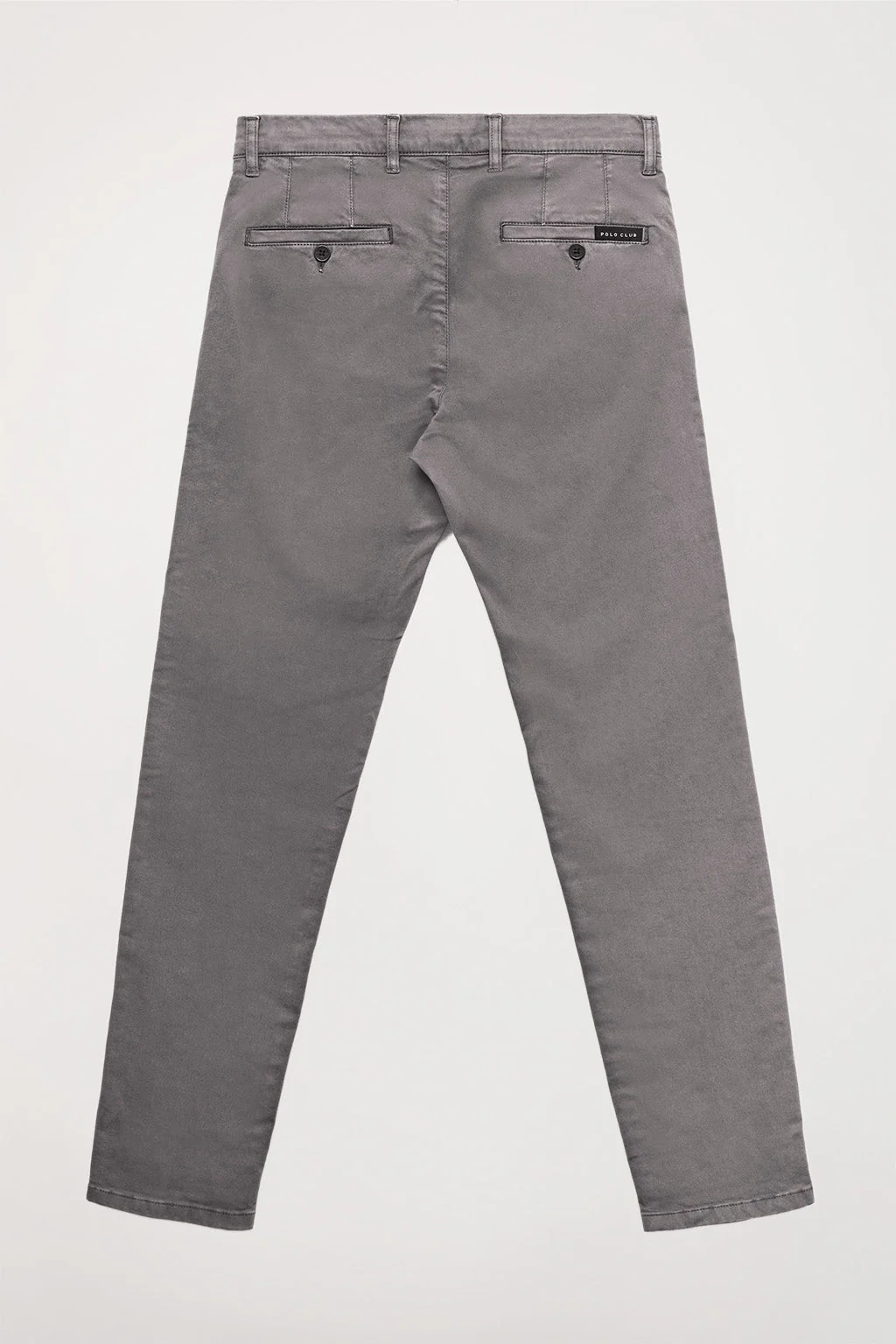Pantalón chino gris de algodón elástico con detalles Polo Club - Image 8
