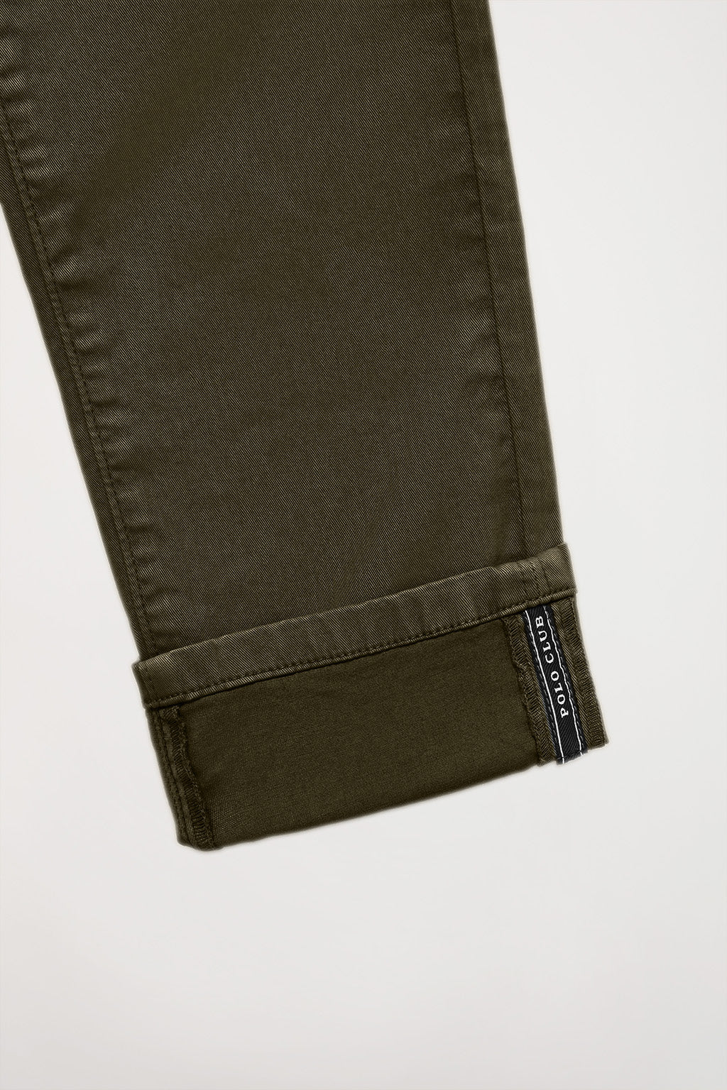 Pantalón chino verde oscuro de algodón elástico con detalles Polo Club - Image 7