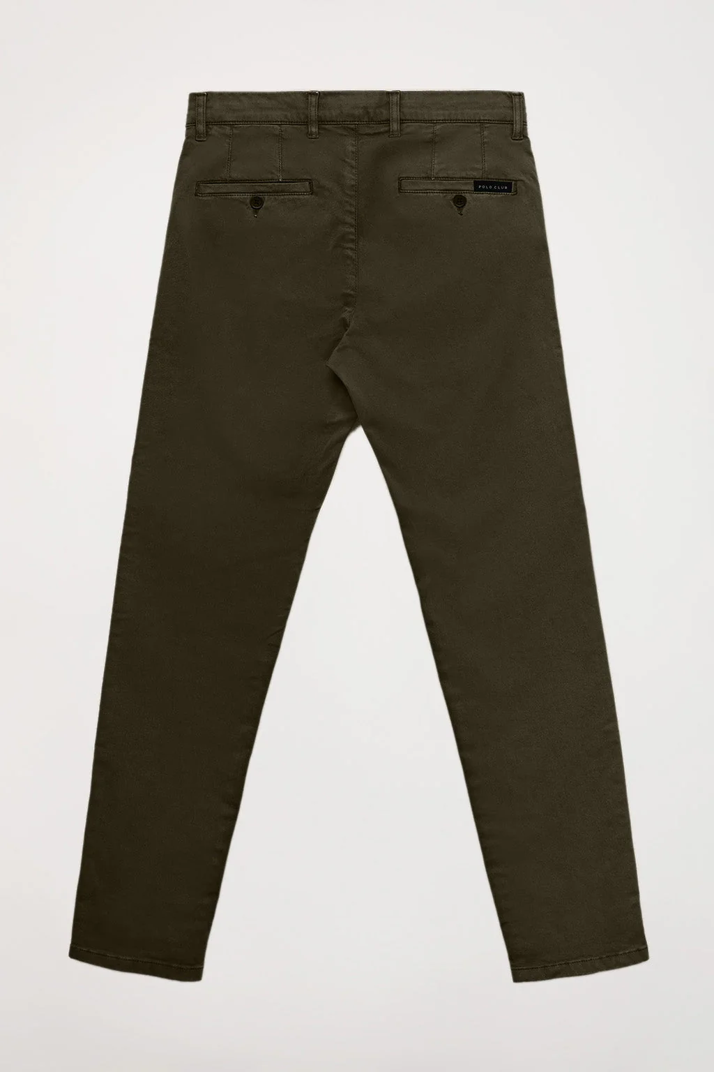 Pantalón chino verde oscuro de algodón elástico con detalles Polo Club - Image 8