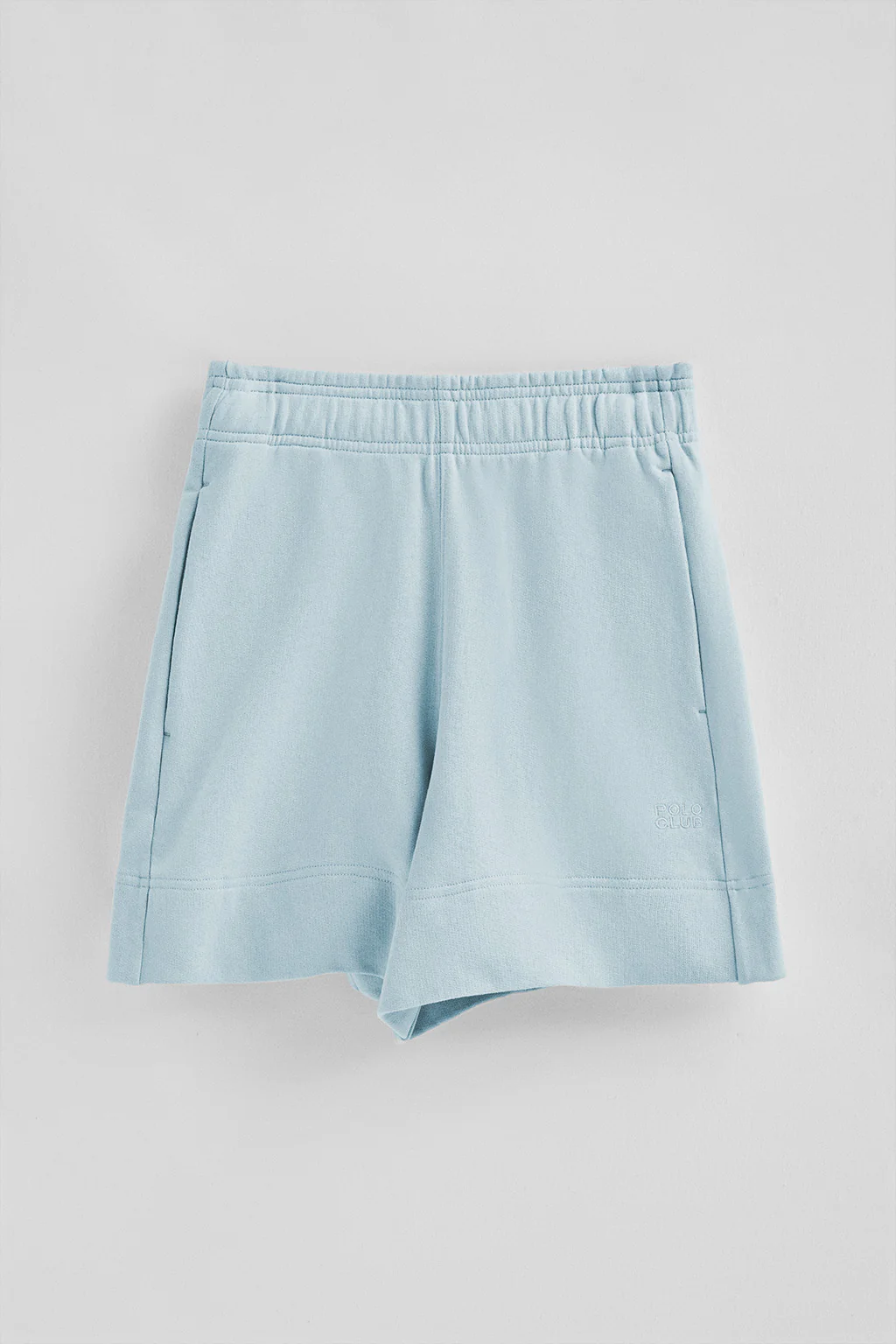 Pantalón corto de algodón azul claro con logo bordado - Image 9