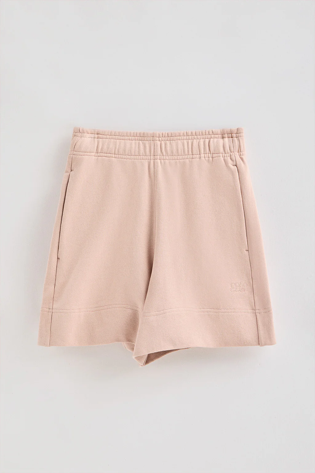 Pantalón corto de algodón color maquillaje con logo bordado - Image 9